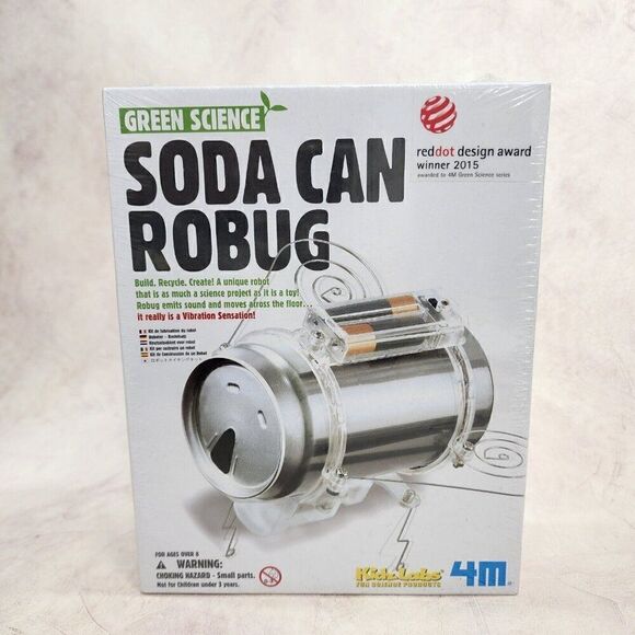 2 - 4M Green Science Solar Robot Dinosaur TRex & Soda Can Robug Sealed - Picture 5 of 7